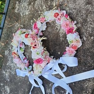TWO (2) flower girl silk dried flower crowns